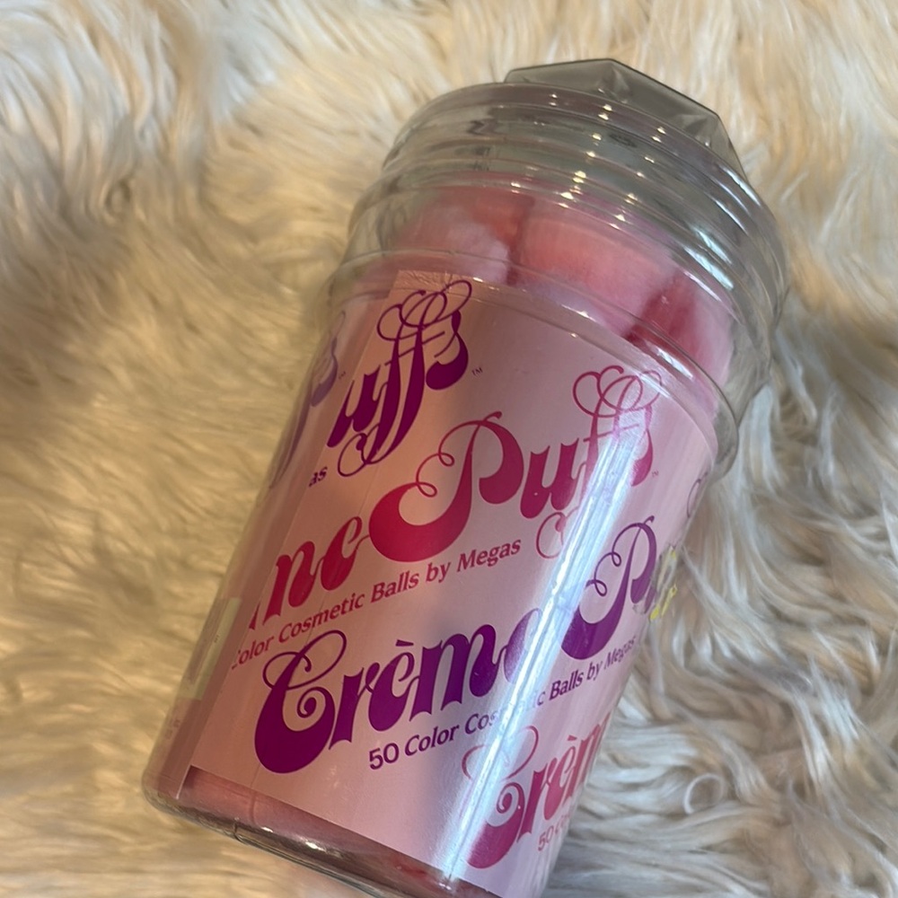 Vintage cotton balls and container - Picture 3 of 6